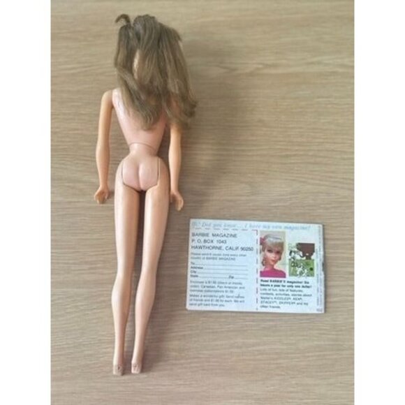 VTG Twist N Turn Bon Bon Brunette Hair 1966 Japan #15 Body Barbie Rooted Lashes - Picture 9 of 15